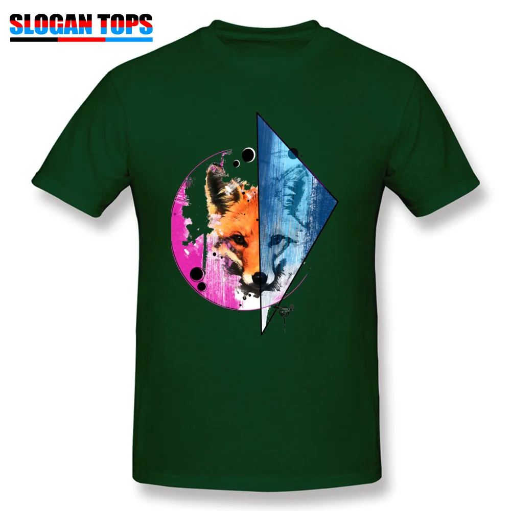 Fox in Style All Cotton Tees for Men Normal T Shirts Design Graphic O Neck Tops Shirt Short Sleeve Drop Shipping Fox in Style dark