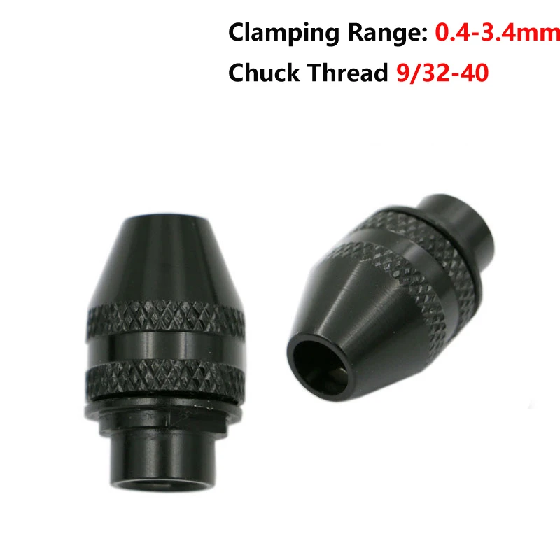 

Mini Drill Chuck Keyless For Dremel 9/32-40 Thread Inner Hole Directly 6.2 mm Rotary Tools 0.4-3.4 mm Drill Bit Chucks Adapter