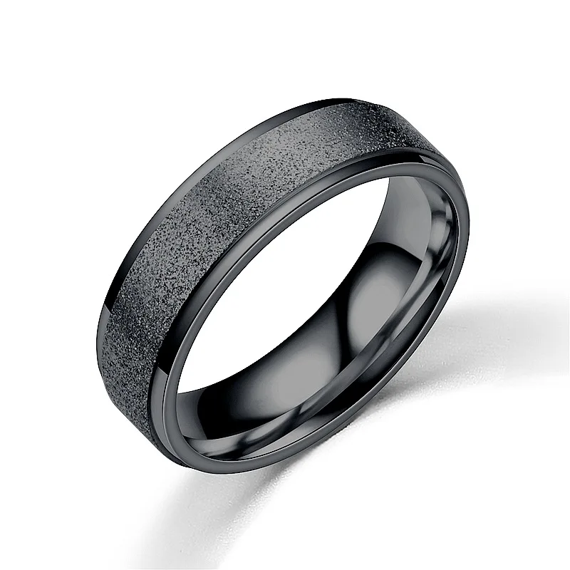 Ajojewel Size 5.5-12.5 Classic Stainless Steel Wedding Rings For Men Gold Black Silver High Quality Metal Rings