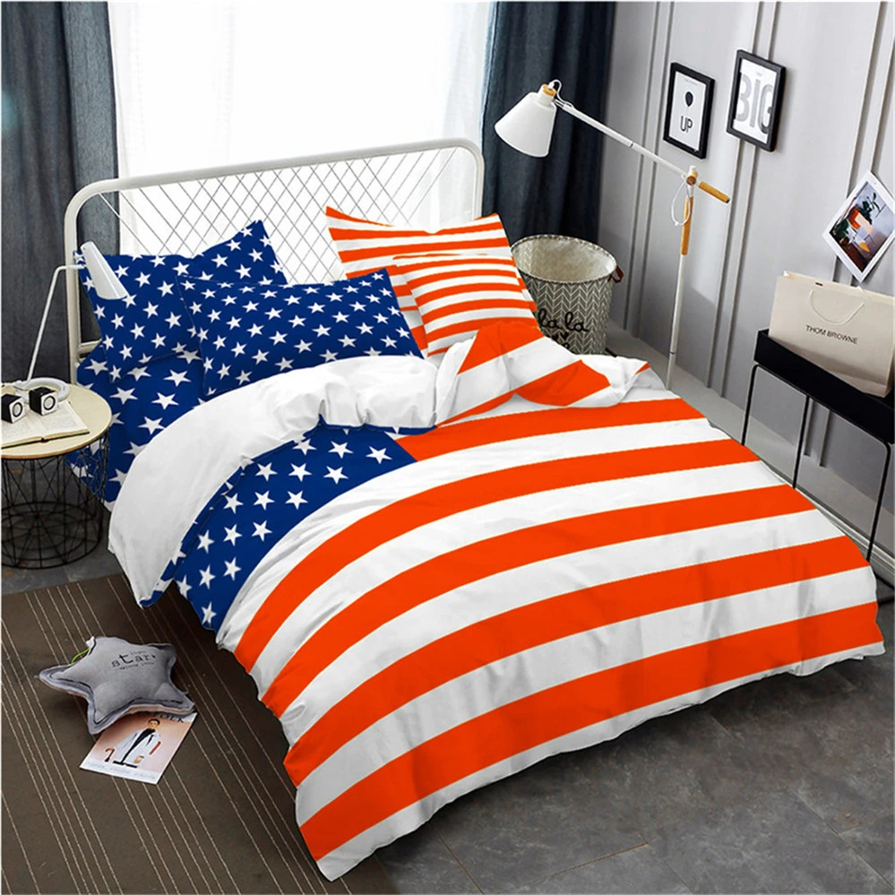 American Flag Print Bedding Set Patriot Theme Duvet Cover Set Striped Star Bed Cover Pillowcase Festival Gift Home Decor D20 Bedding Sets Aliexpress