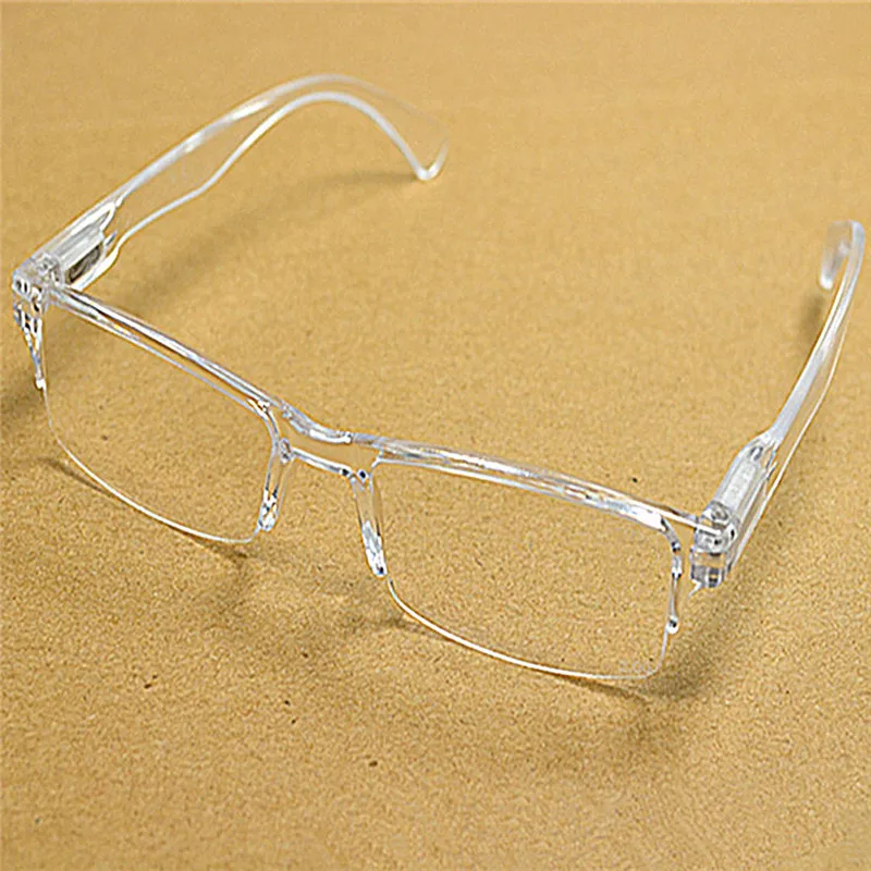 Мужские и женские белые прозрачные очки без оправы из смолы для чтения Пресбиопии, пластиковая оправа, очки для чтения, диоптрий 1,0 2,0 до 4,0 016