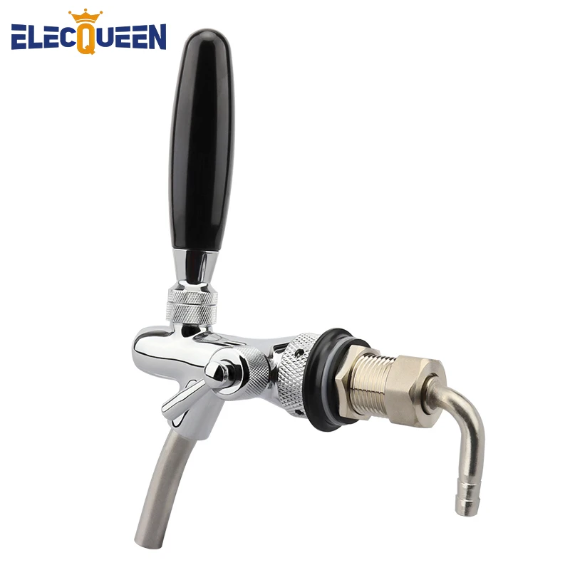 G5/8 Adjustable Beer Tap Faucet Chrome Plating Rate Control Beer Tap with 4 inch Shank Tap Kit for Home Brew Draft Beer 8.1 * 7.1 Inch Home Beer Bar 