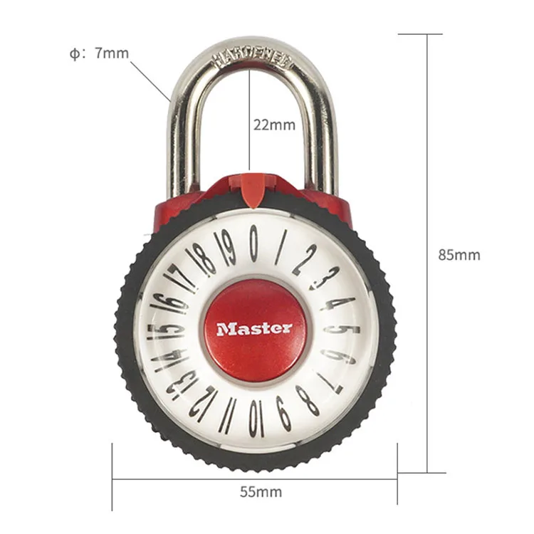 Master Lock Wide Combination Dial Padlock with Aluminum Cover Password Smart for Lock Carousel gym locker lock New style (8)