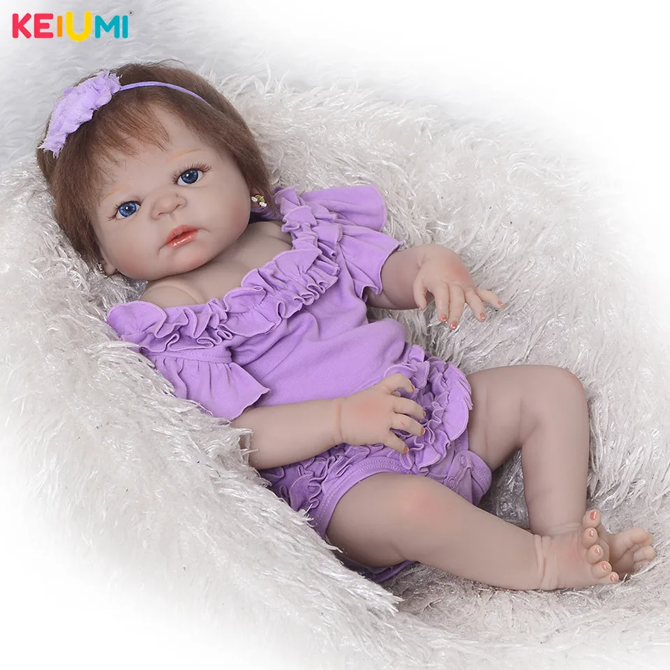 

Rare 23' 57 cm Baby Reborn Girl Doll Full Silicone Body Mohair Reborn Dolls Lovely Kids Playmates Baby Toys Girl Christmas Gifts