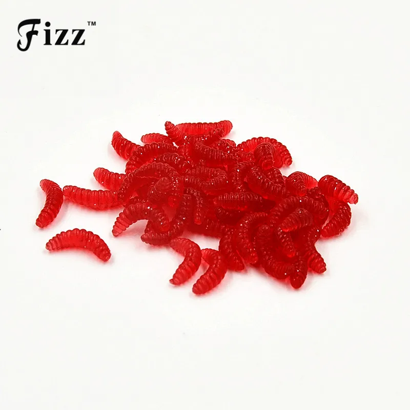 

50pcs Soft Silicone Rubber Bait Artificial Worm Maggot Grubs 2cm 0.4g Carp Fishing Lure Fishing Accessories