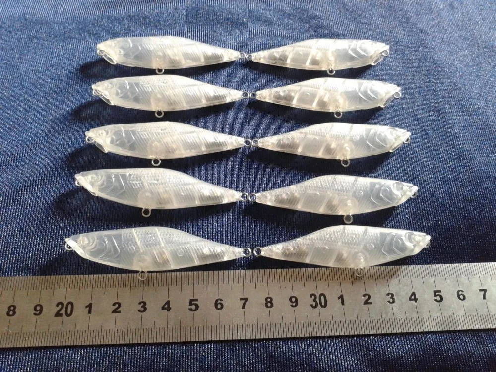 

10pcs Unpainted Popper Hard Baits Fishing Lure Bodies 2 3/4 Inch 1/5 OZ Blank lures JS#8099