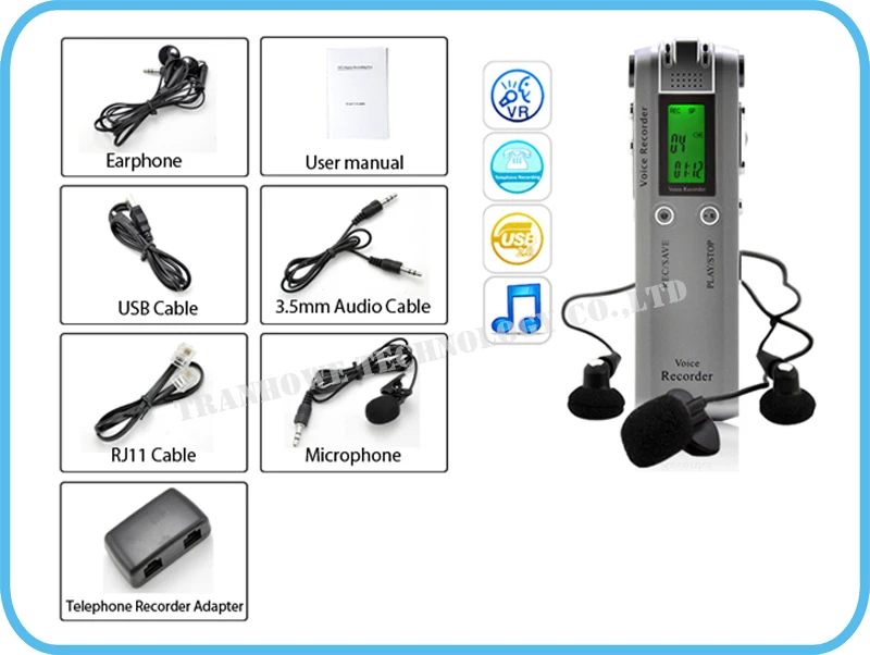 Профессиональный 4 Гб цифровой голосовой аудио USB рекордер Диктофон с MP3-плеером функция+ FM радио