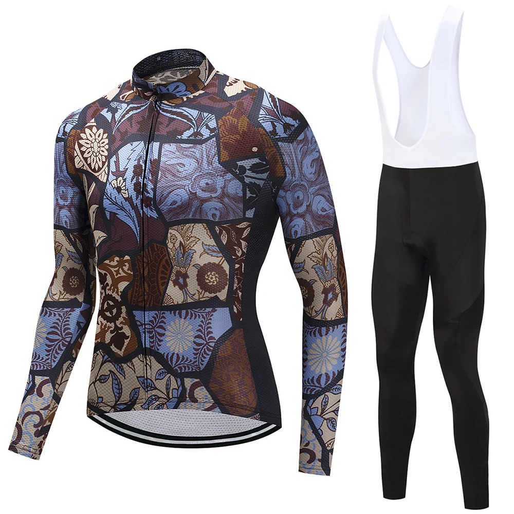 

Cycle Racing Jersey Set Long Sleeve Quick Dry Wear MTB Bike Clothing Set Maillot Ropa Ciclismo with Gel Pad
