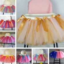 Фатиновые юбки-пачки для стола, 1 предмет украшение душевой кабины для детского стульчика, Текстиль для дома, вечерние платья, розовые, синие вечерние платья