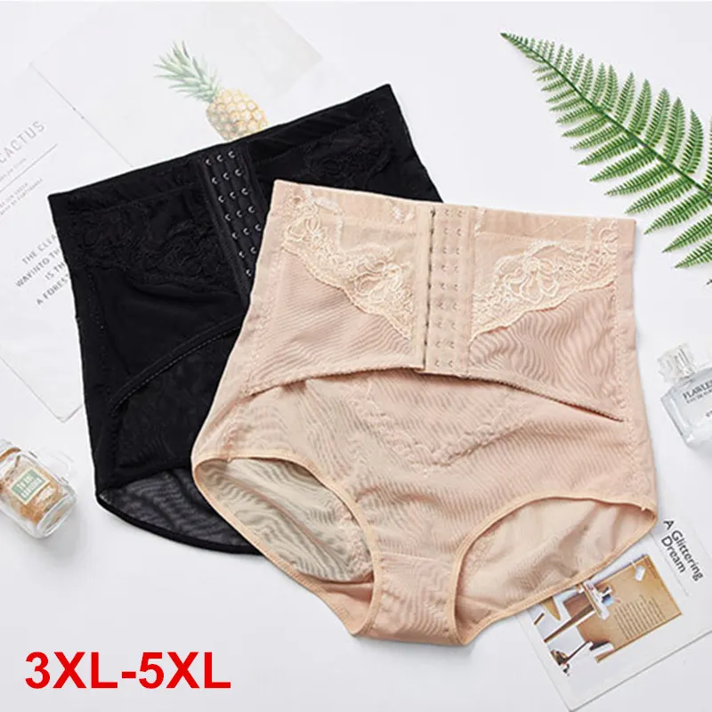 5XL плюс размер женские трусы с высокой талией 3 ряда пряжек регулируемые Нижнее