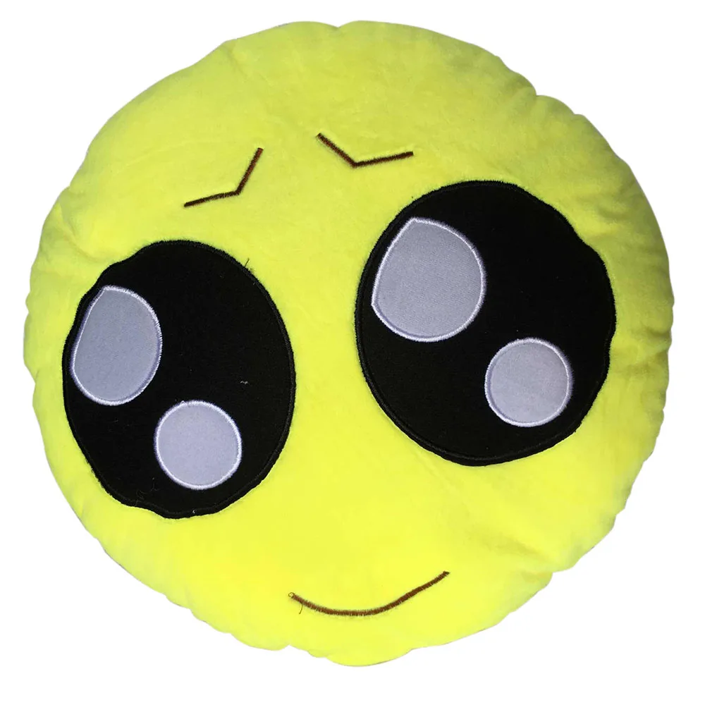 Cute Big Size 35cm Soft Emoji Smiley Emoticon Yellow Round Cushion