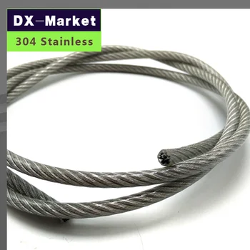

3mm , 30meter/lot , 7*7 , Transparent color Plastic Coating 304 Stainless Steel Wire Rope pulling rope Mold Fishing rope