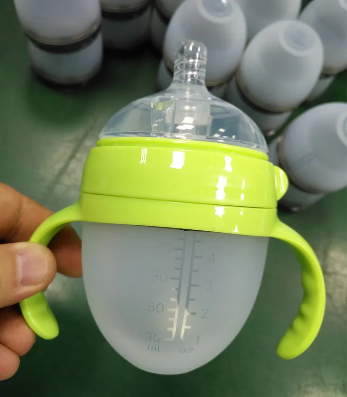 Детская Бутылочка для новорожденных с широким калибром, силиконовая бутылка с ручкой, принадлежности для малышей, инструменты для кормушка молока