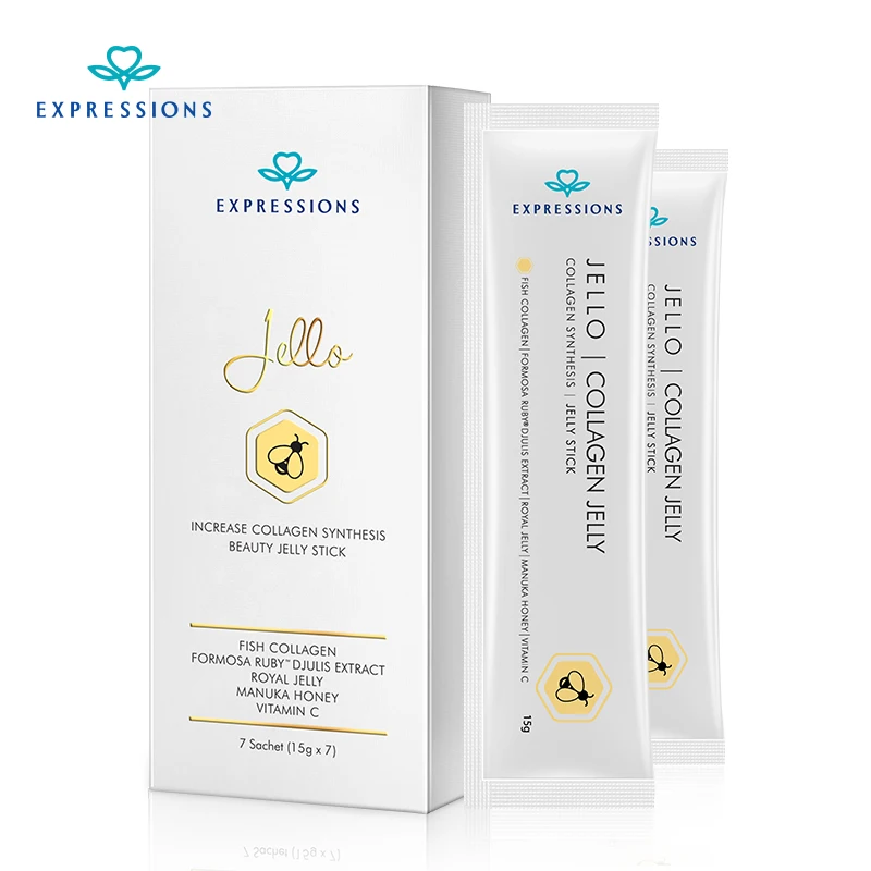 EXPRESSIONS JELLO COLLAGEN JELLY Provide Double Anti-aging Effect Promote the Synthesis of Collagen Make the Skin More Delicate