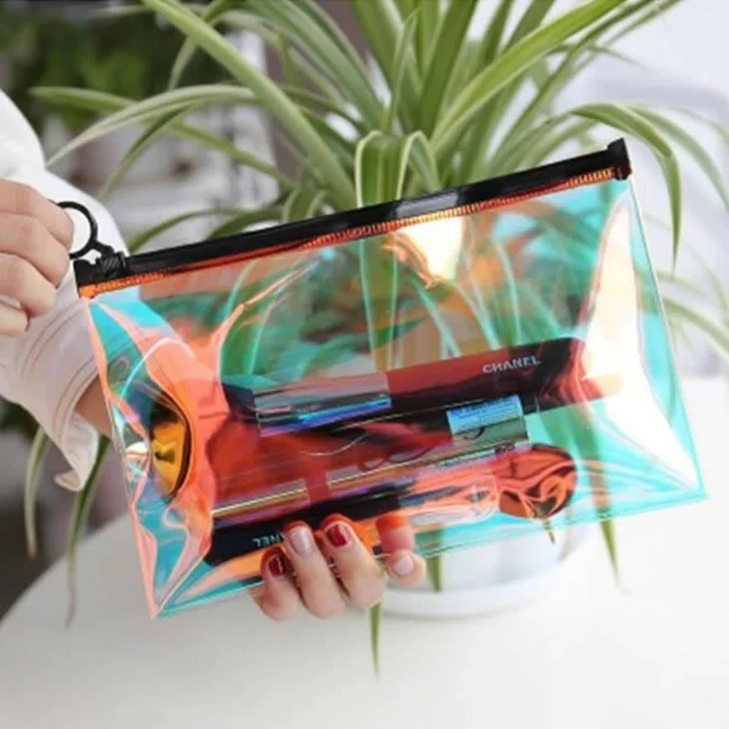 شىء صغير براق حقيبة مستحضرات تجميل شفافة الأزياء السفر سستة حافظة للمكياج المنظم تخزين ماكياج الحقيبة أدوات الزينة الجمال غسل كيت