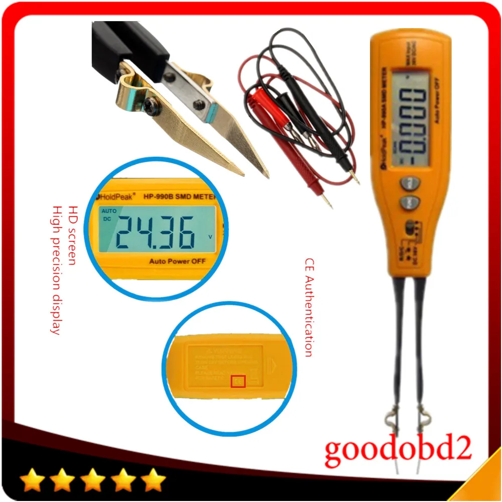 HoldPeak HP 990B Авто Диапазон измеритель SMD резистор конденсатор диод/проверка