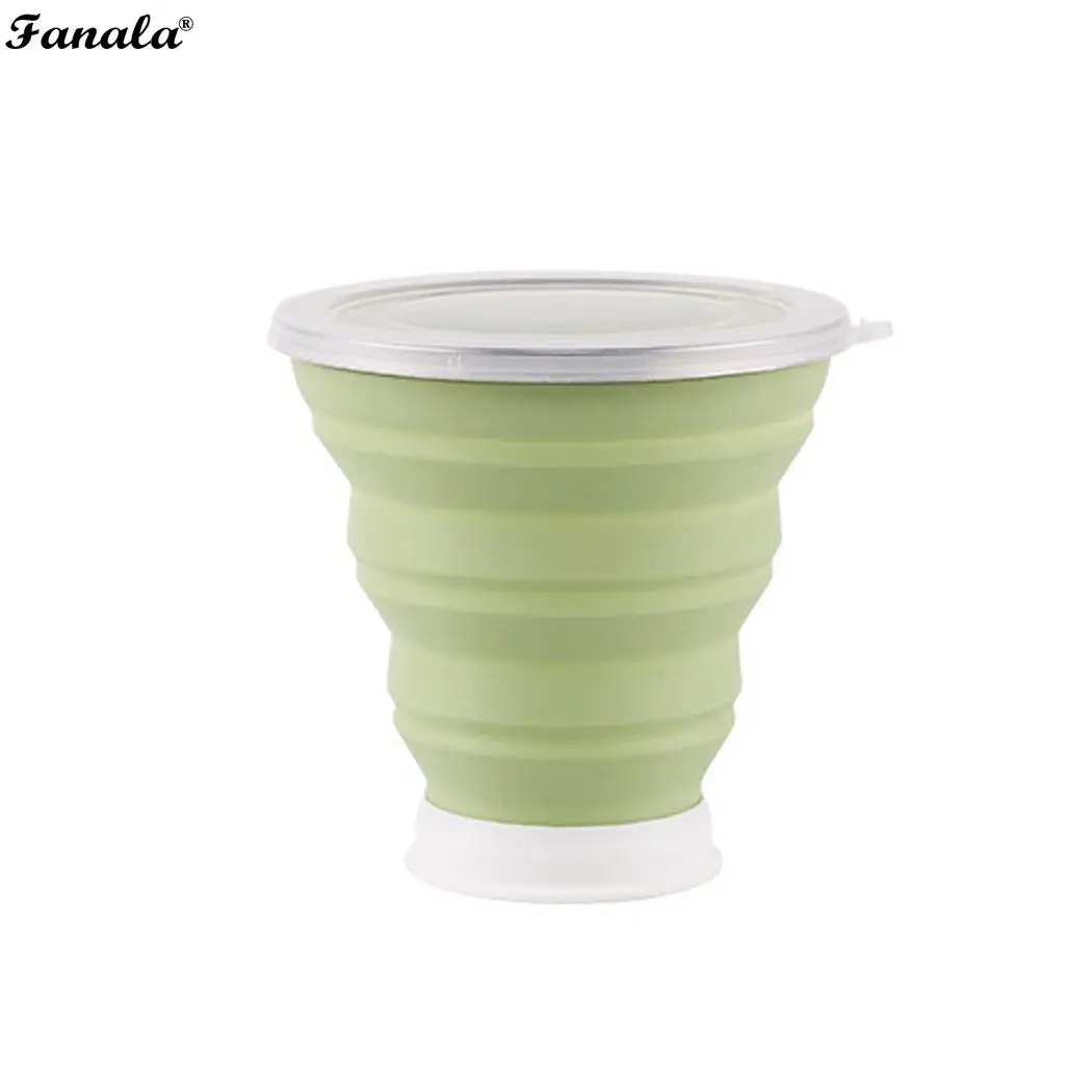 Креативная Складная чашка многоцветный Портативный 320 мл силиконовая кофейная домашняя, офисная, Выходная чашка - Цвет: green