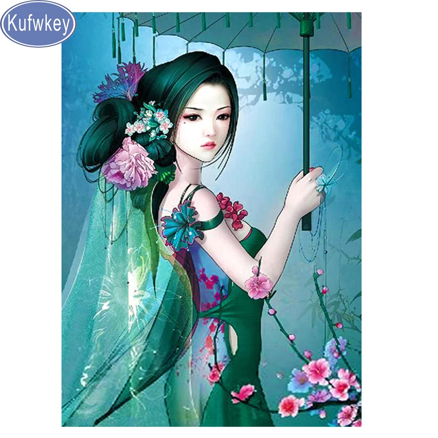 DIY,Diamond Painting"Chinese girl"5d Diamond Embroidery Square Drill