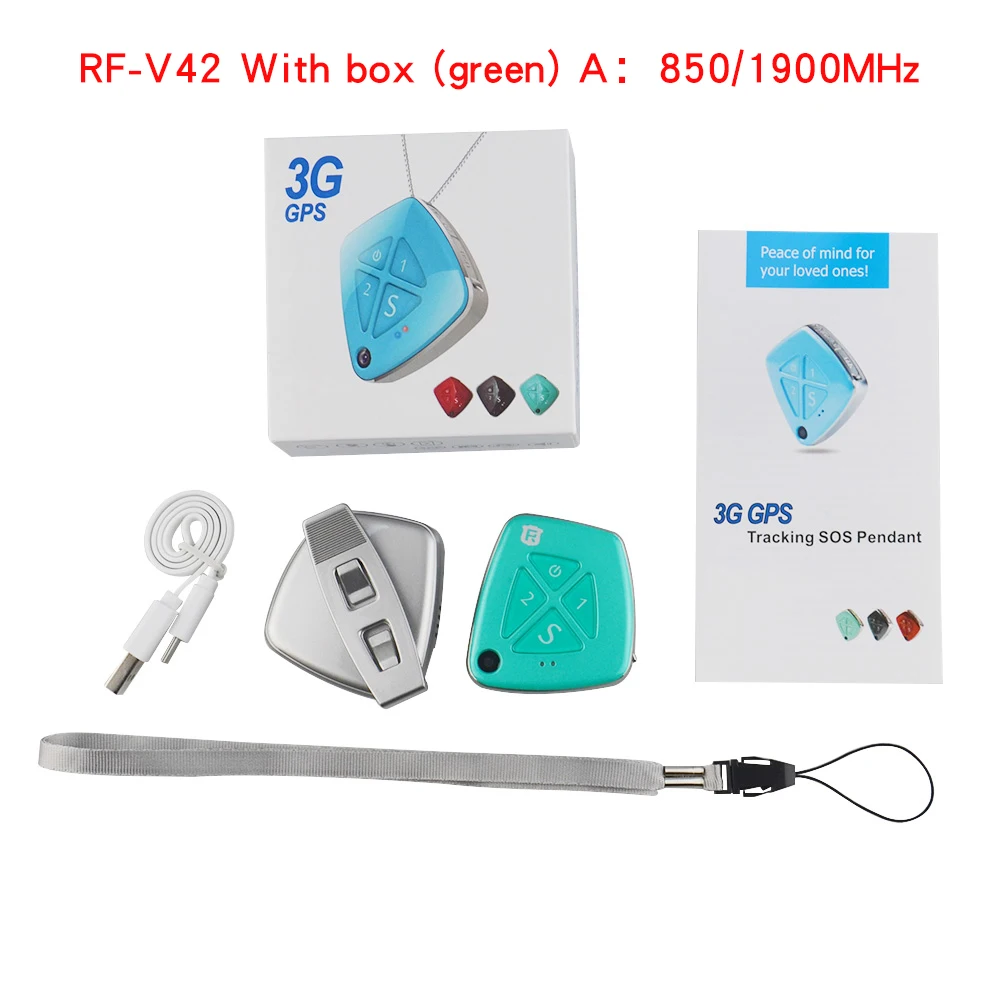 With box(green) A Высокое качество Мини Размер 3G WCDMA персональные дети gps трекер RF-V42 SOS Будильник Говорящие часы гео-забор История воспроизведения пути - Цвет: With box(green) A