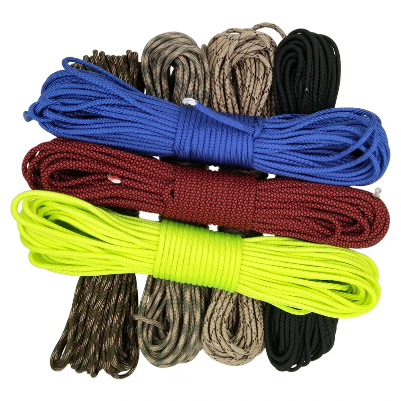 750lb Paracord المظلة الحبل الحبل حبل مل المواصفات النوع IV 7 حبلا 100FT تسلق التخييم بقاء معدات تسلق حبل 750lb Paracord المظلة الحبل الحبل حبل مل المواصفات النوع IV 7 حبلا 100FT تسلق التخييم بقاء معدات تسلق حبل