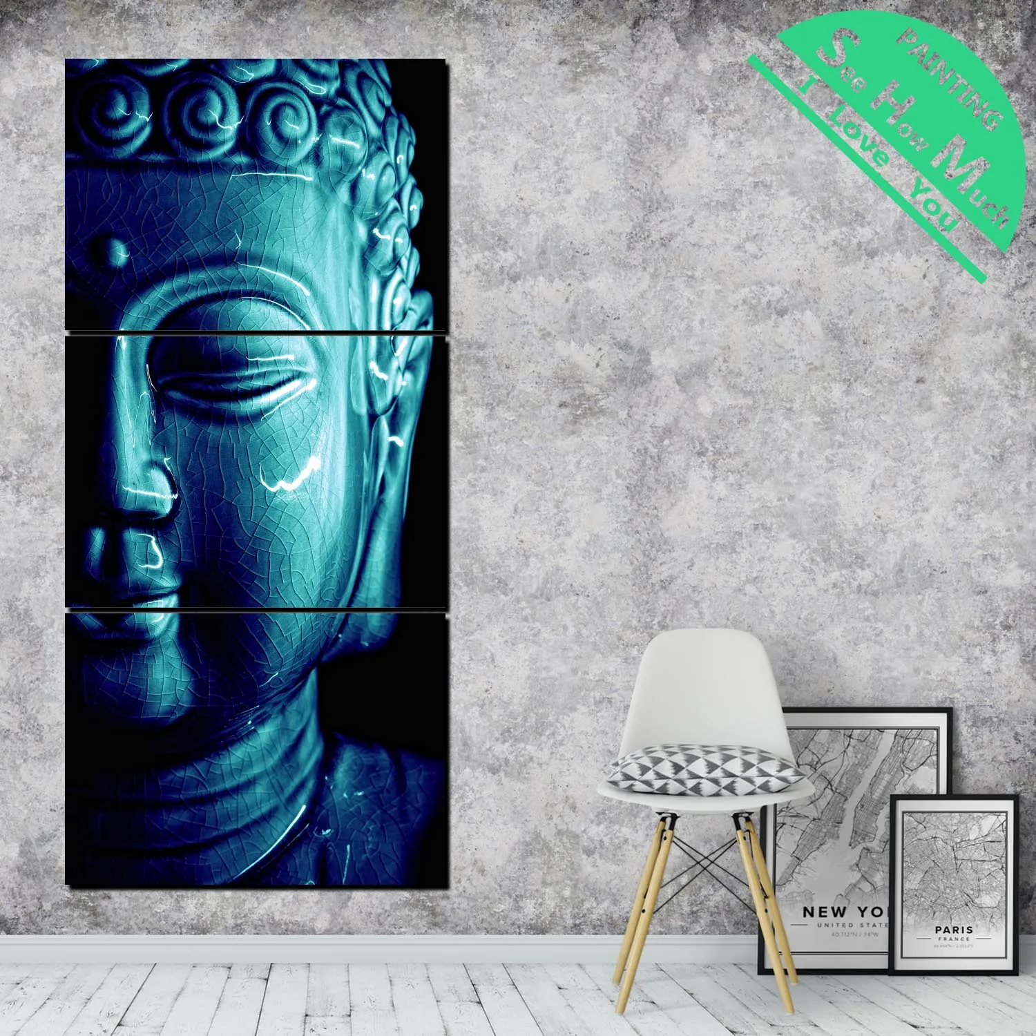 дешево! 3 Шт. Состояние Будды Изображение HD Печатные Холст Картины Wall Art Pictures для Украшения Дома