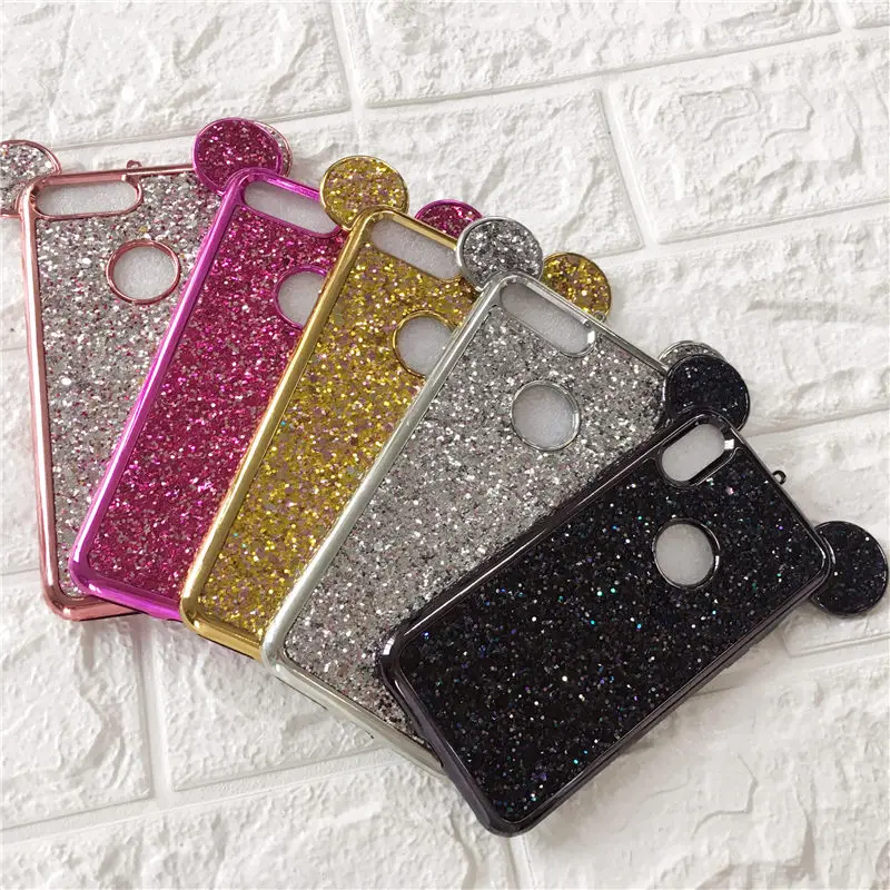 3D Mickey Mouse Phone Case For iPhone 6 6S 7 8 plus Case Glitter