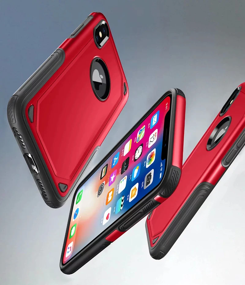10 шт ударопрочный чехол для iPhone X 8 7 6S 6 Plus Гибридный Тонкий ТПУ ПК Жесткий Чехол