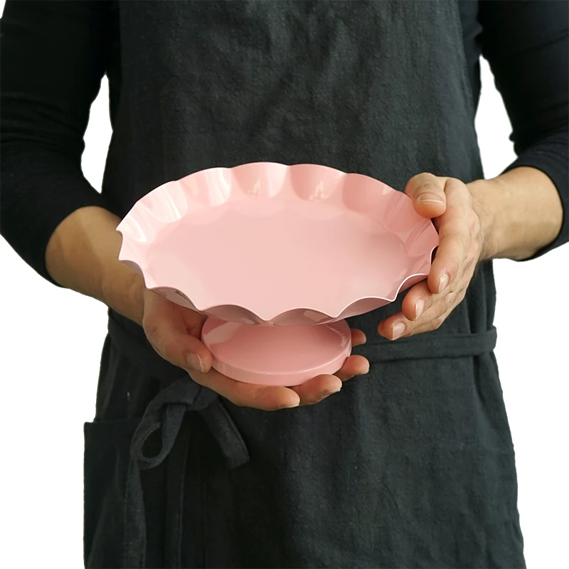 Розовые подставки для пирога набор для дня рождения принцессы розовая форма для украшений для тортов тарелки десерт для еды дрожжи - Цвет: 15001m