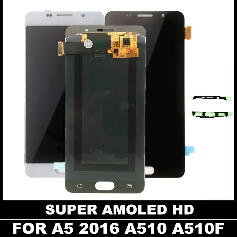

A510 LCD Display For Samsung Galaxy A5 2016 A510 A510F A510FD Tested AMOLED LCD Touch Screen Digitizer Assembly Replacement