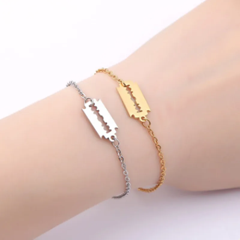

New Fashion Bracelet Stainless Steel Femme Jewelry Blade Charm Bracelets For Women Donot Fade Bangles Gift
