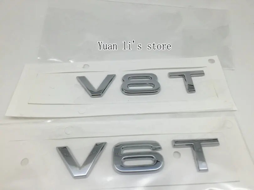 

1PCS Car Chrome Badge Emblem Genuine OEM V8T V6T A6 RS6 TDI TFSI A7 A8 CAR bady stick v8t v6t car emblem stick