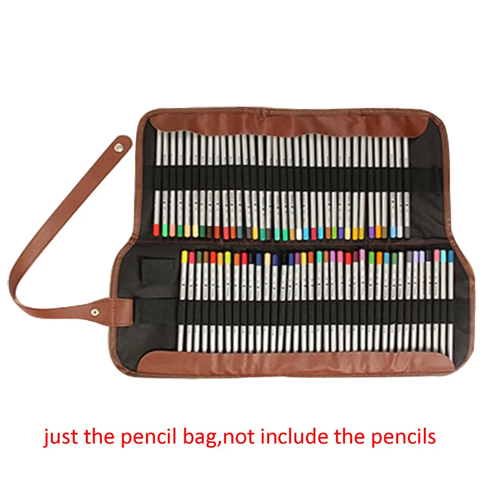 

72-Slot Canvas Pencilcase for Drawing Sketch Pencils Colored Pencil Roll Up Storage Wrap Pocket Holder Organizer Bag Pouch