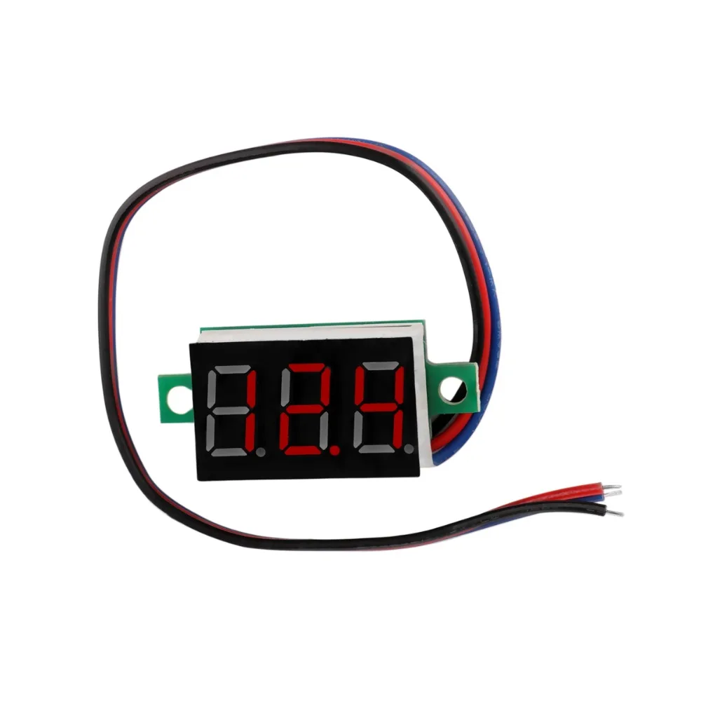 3 Wire DC 0 100V Mini Car Digital Voltmeter Detector 0.36" Red LED Display Panel Voltage Meter
