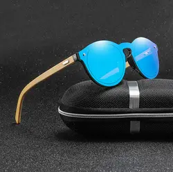 Bamboo очки рамки для женщин солнцезащитные очки для 2019 Винтаж солнцезащитные очки для мужчин Круглый Солнцезащитные очки, дерево Gafas де