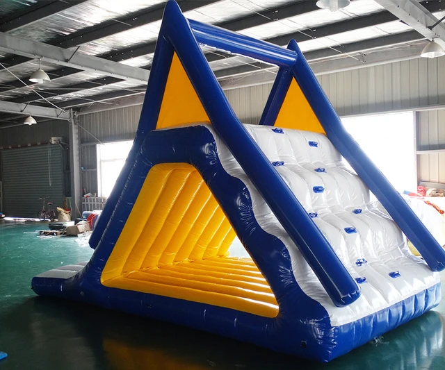pvc tarpaulin water park use water inflatable climbing floating floating slide