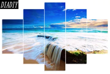 

5d diy diamond embroidery Sea scenery 5PCS diamond painting Cross Stitch full round Rhinestone Multi-picture decor B35