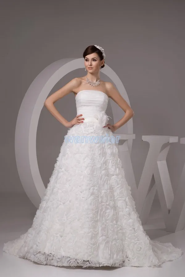 

free shipping 2013 new design custommade size bridal gown discount wedding gown elegant handmade flowers lace up wedding dress