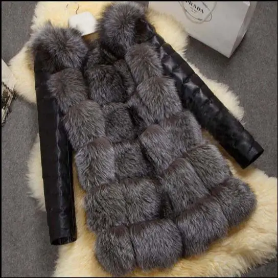 2019 Winter Women's Faux Fur Jacket Artificial Overcoat Furry Coat Femme Plus Size Fluffy Fake Outwear Z322 | Женская одежда