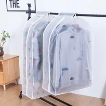 Расширить прозрачная одежда водонепроницаемый чехол от пыли для подвешивания пальто куртка костюм с откидной крышкой в Корейском стиле с принтом на молнии, теплые кофты чехол на одежду