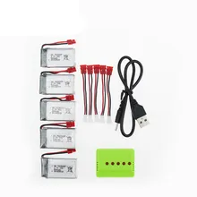 3.7 V 500 Mah Li-poBattery 5 ps e carregador Para Syma X5HC X5HW X5HW-1 X5HC-1 RC Helicóptero remoto controle de Peças De Reposição