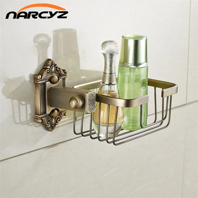 Paper Holders Antique Brass Wall Shelf Toilet Basket Towel Shampoo Bathroom Kitchen Storages Home Decorative Shelves 9132K