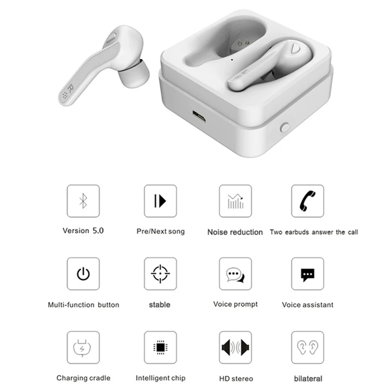VTIN беспроводные TWS наушники Bluetooth 5,0 Hi-Fi стерео наушники Hands Free с микрофоном зарядная коробка поддержка голосового ассистента