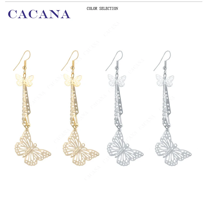 CACANA Dangle Long Earrings For Women Butterfly Run After One Bijouterie Hot Sale No.A239 A240