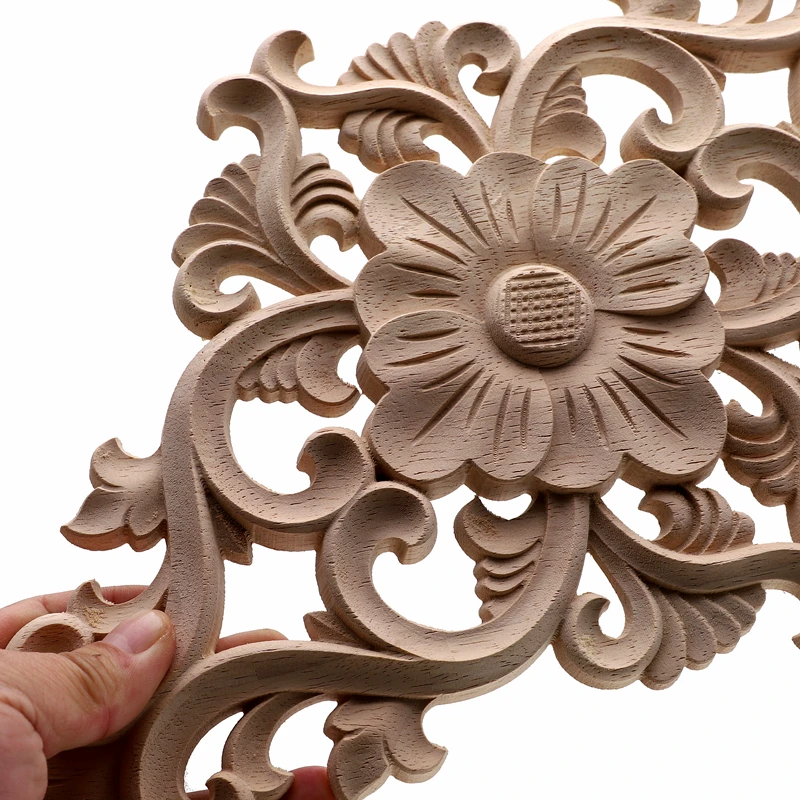 Floral Wood Carved Applique 2