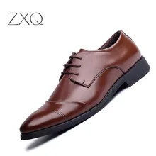 Plus Size 46 47 Men Leather Shoes Pointed Toe Black Brown Luxury Formal Business Shoes Office