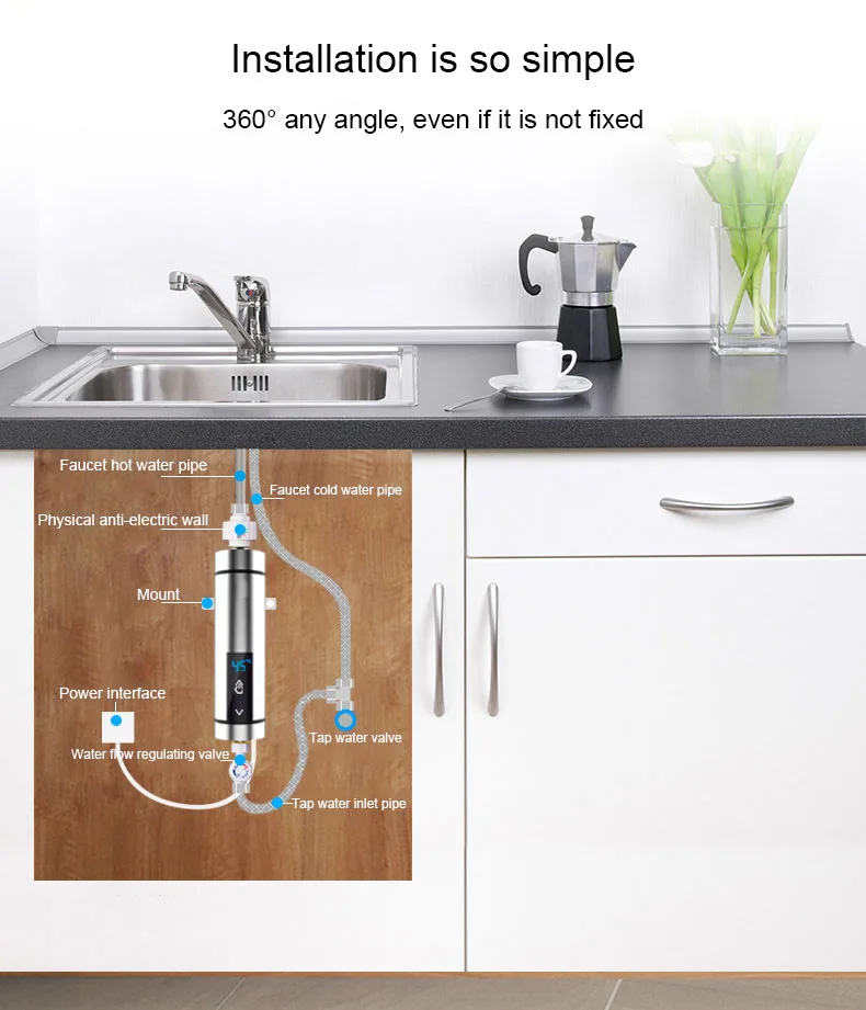 DMWD 5000 Вт водопроводный кран с электроподогревом нагреватель мгновенный Tankless Лейка душ мини кухня ванная комната нагреватель горячей воды
