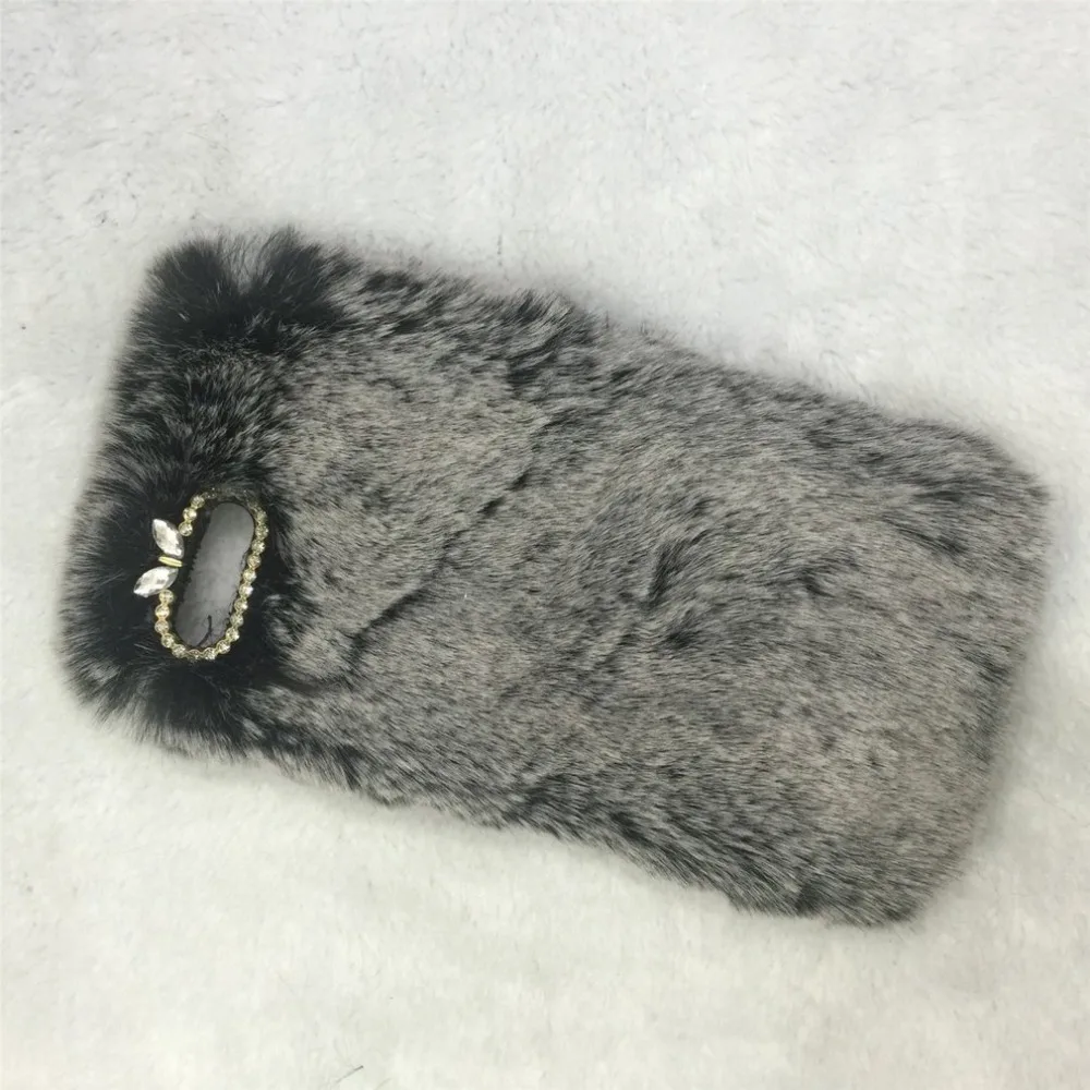 For iPhone Case Cover Fashion Fluffy Warm Soft Wool Rabbit Fur Phone Protection Shell for iPhone Series