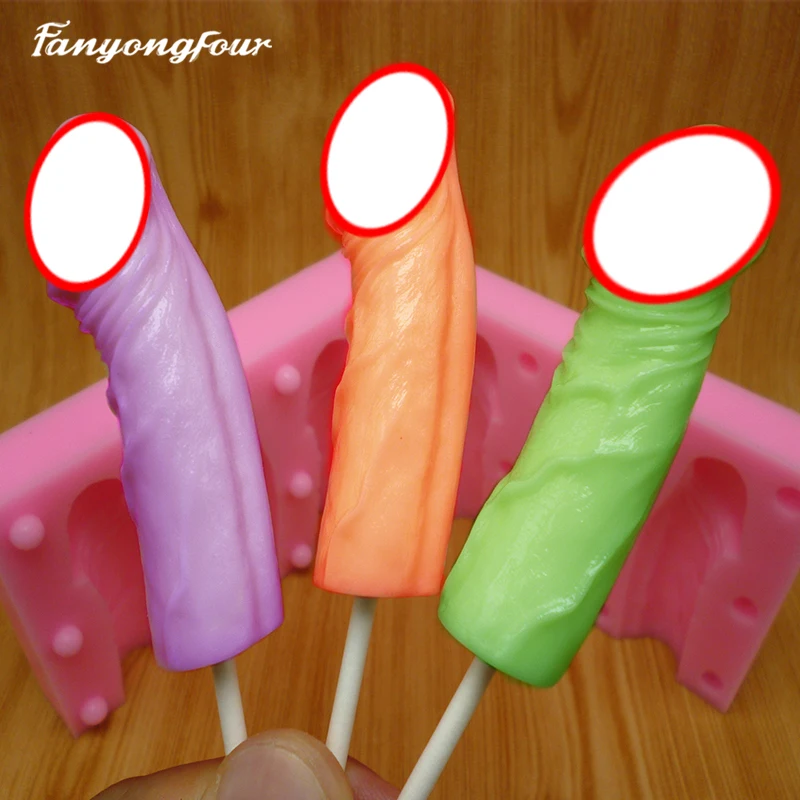 Three penis silicone molds turned sugar cake mold chocolate gypsum candle soap candy mold free ...