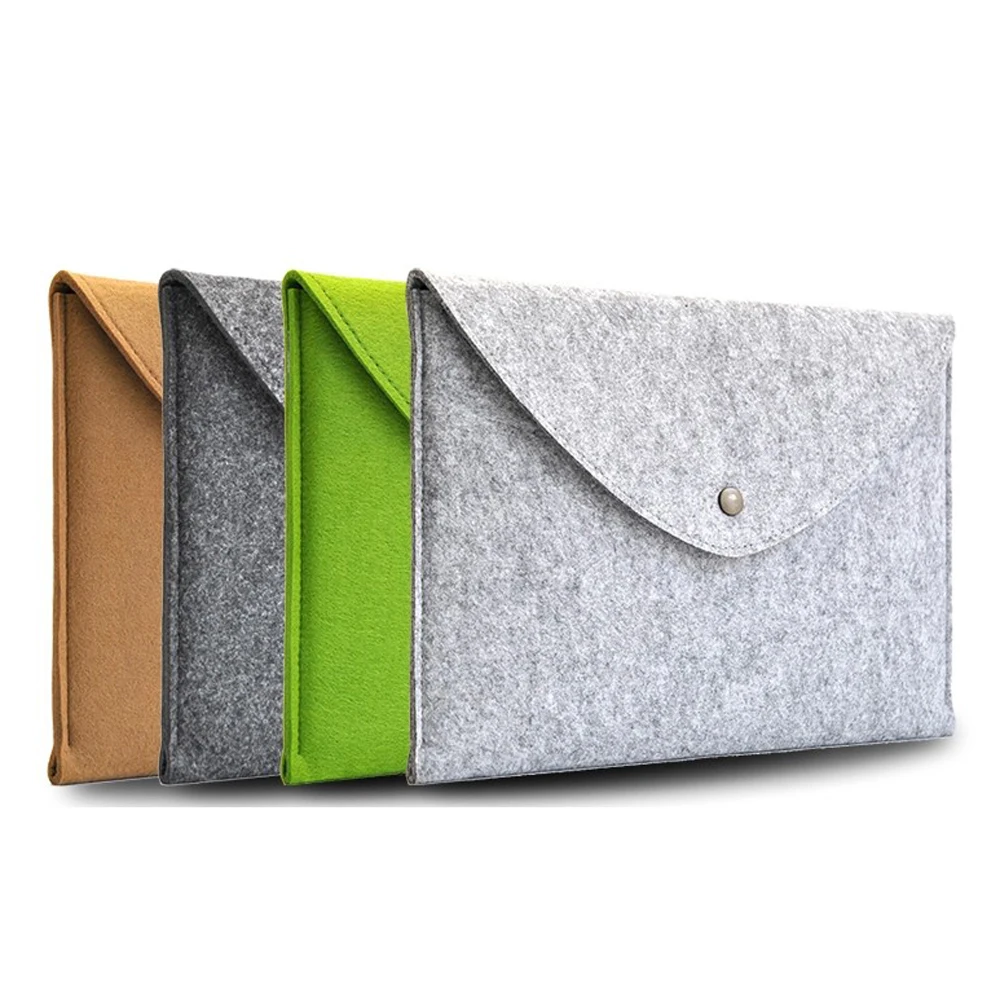 Luxury 11 13 15 inch Envelope Wool Felt Case Notebook Laptop Sleeve Bag