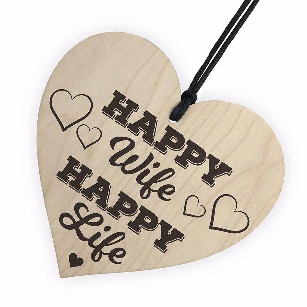 6-Meijiafei-Happy-Wife-Happy-Life-Novelty-Wooden-Hanging-Heart-Love-Plaque-Anniversary-Sign
